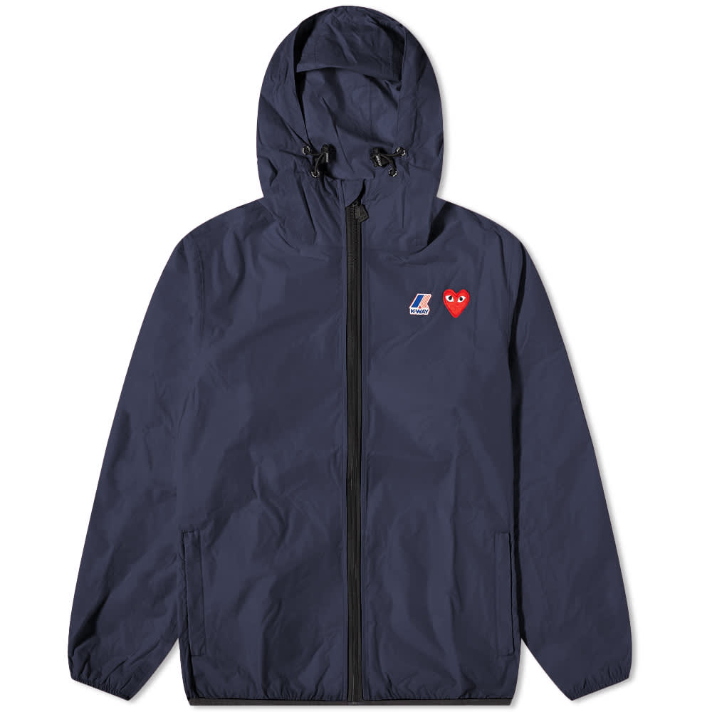 Comme des Garcons Play x KWay Full Zip Packable Jacket Navy END. (UK) Comme des Garcons Play x KWay Full Zip Packable Jacket Navy END. (UK)