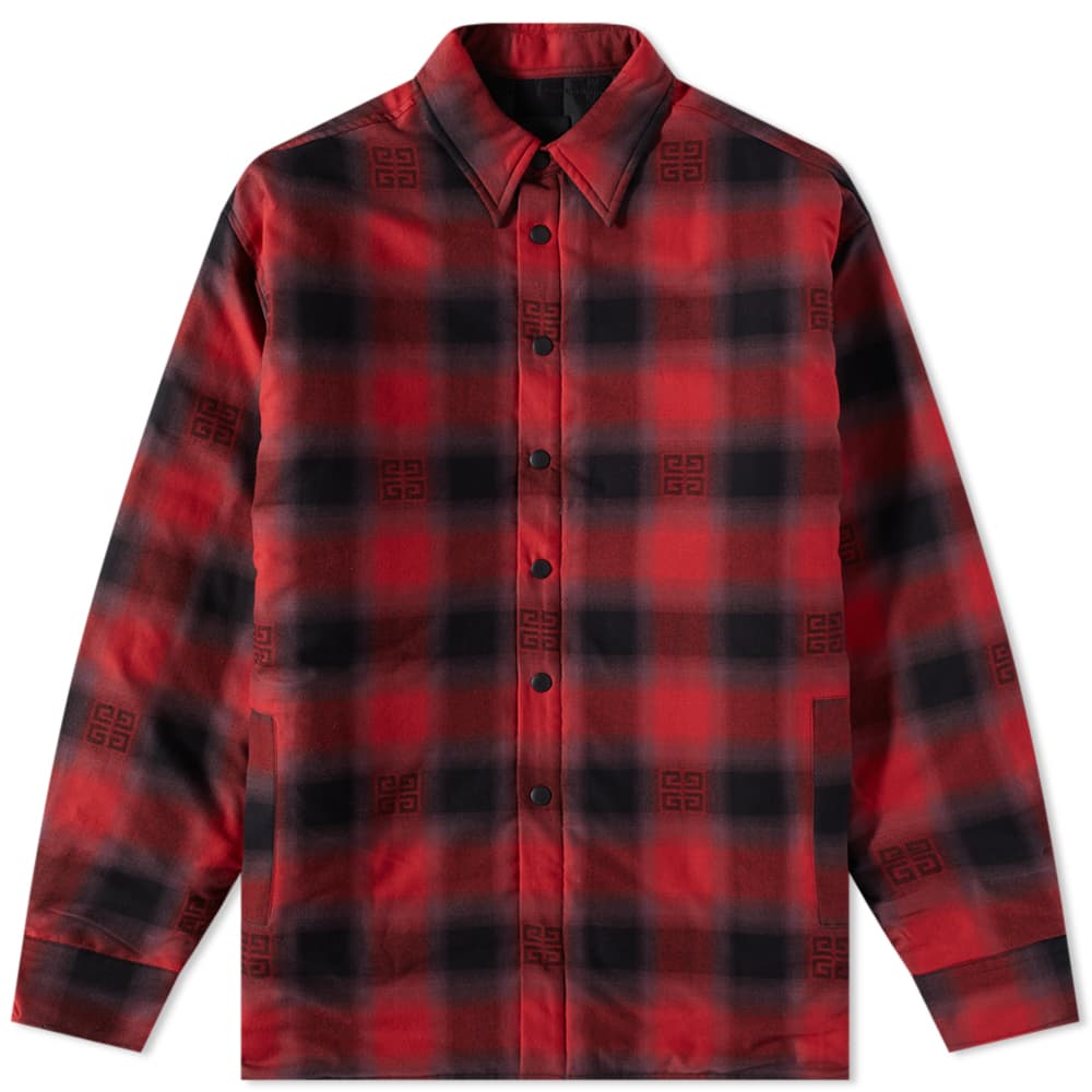 red and black overshirt