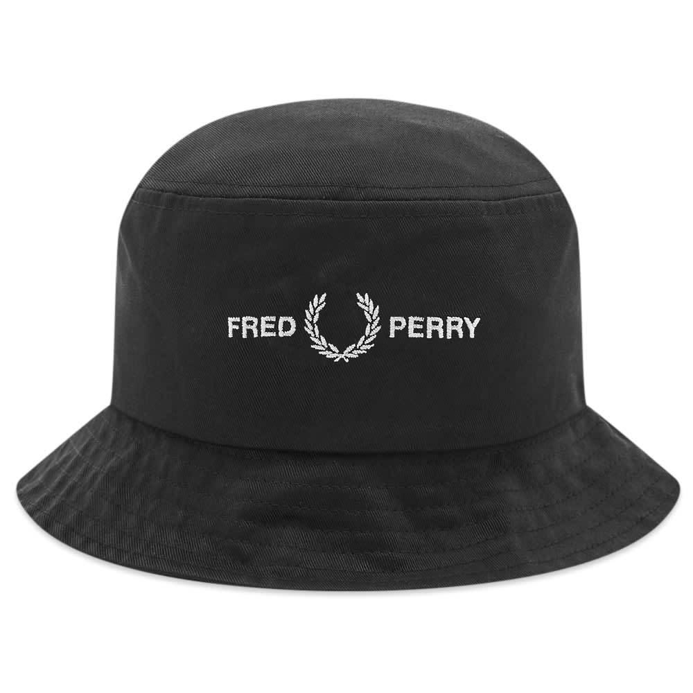 Fred Perry Twill Bucket Hat Black END. (US)
