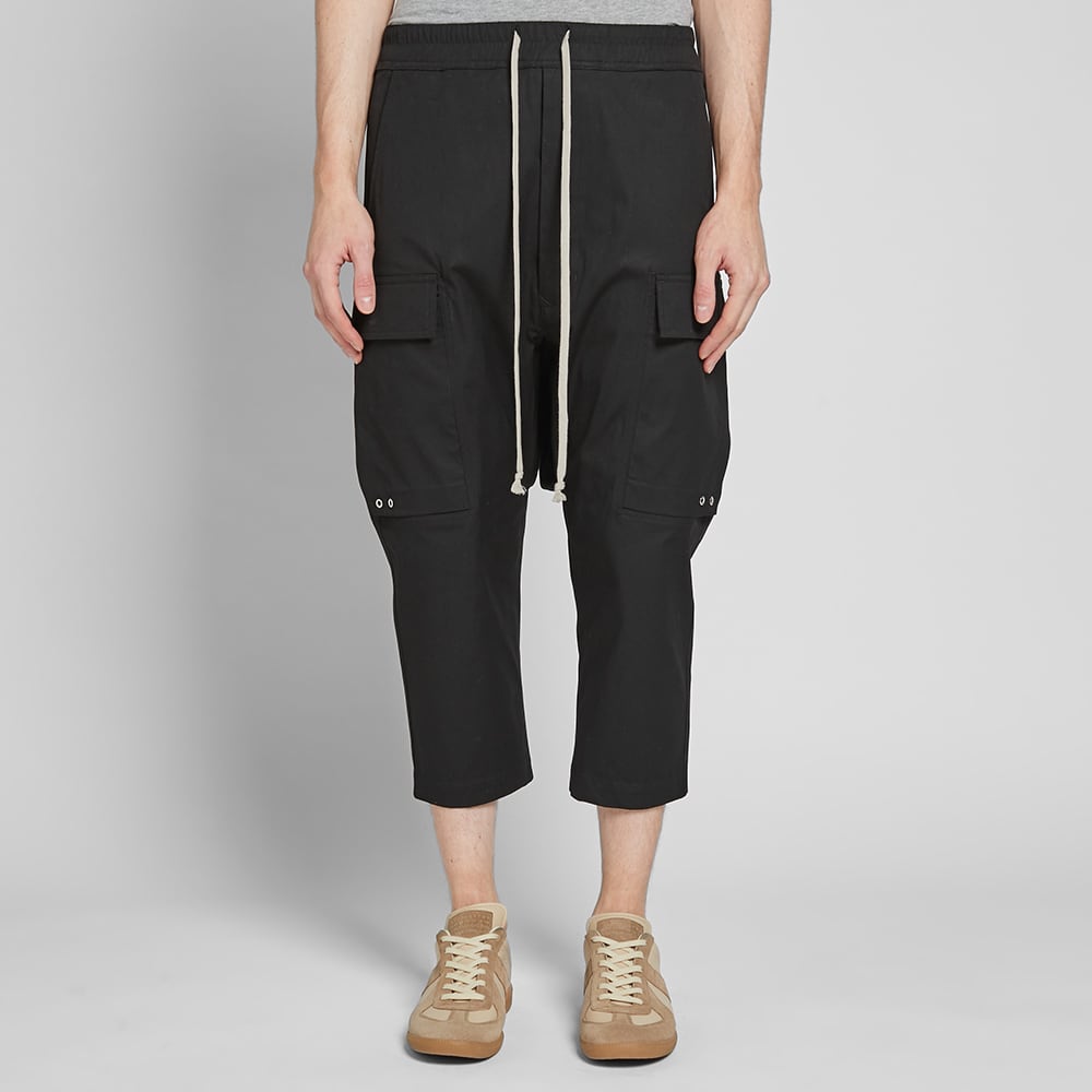 Rick Owens Drawstring Cropped Cargo Pant Black END. (IE)