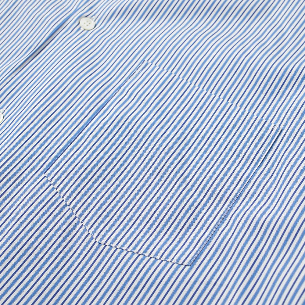 Comme des Garcons SHIRT Ribbed Cuff Stripe Shirt Blue & White END. (US)