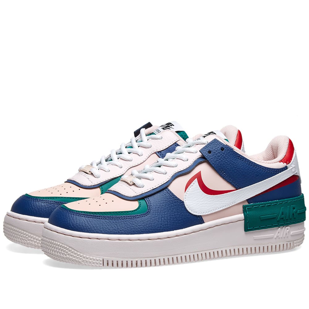 nike air force 1 shadow blue green red