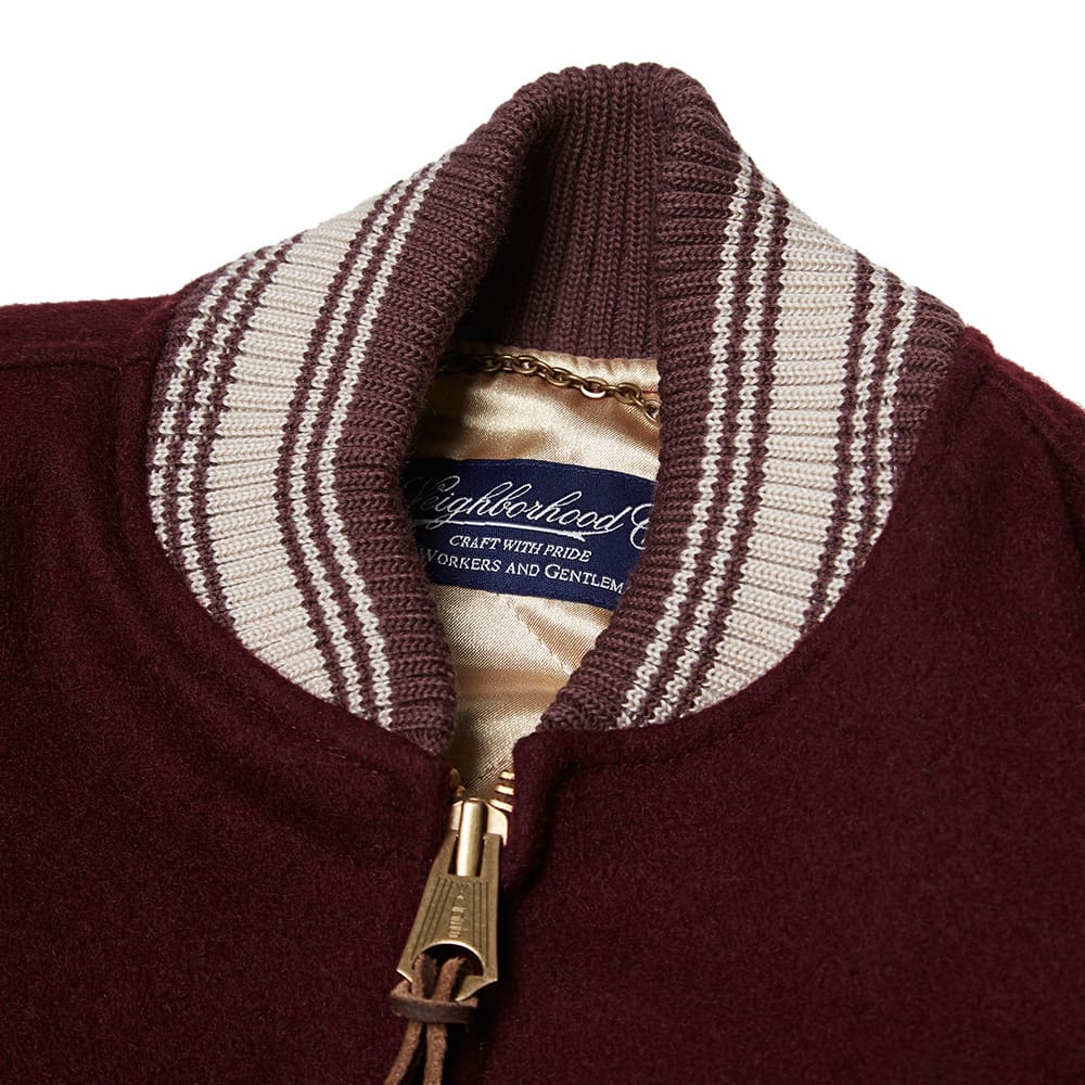 Neighborhood Varsity Jacket Burgundy END.