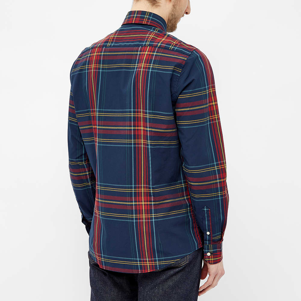 barbour highland check shirt navy
