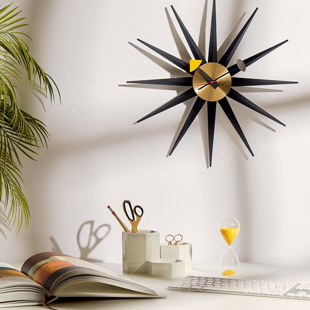 Vitra Nelson Sunburst Wall Clock Brass END. (SE)