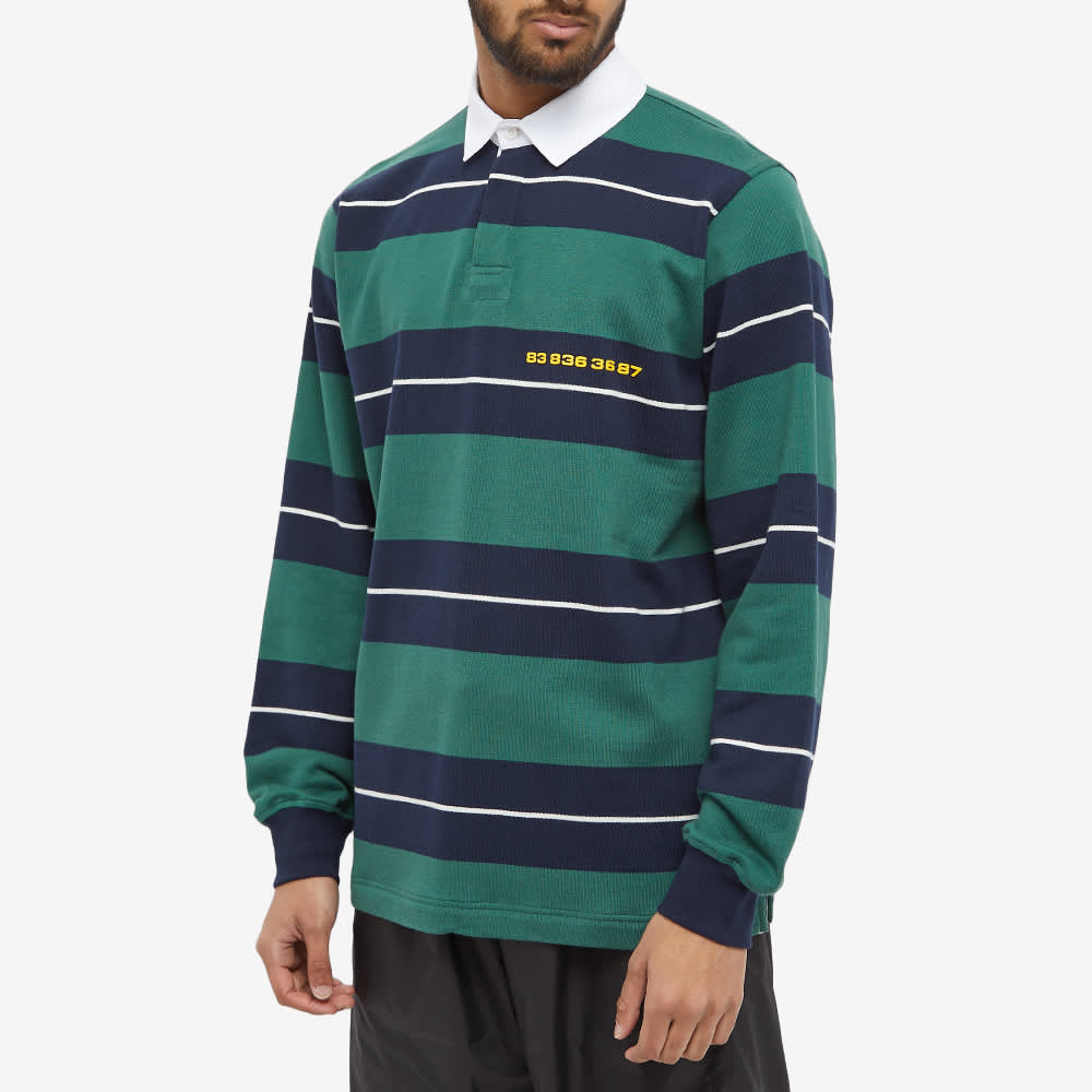 VTMNTS Numbers Striped Rugby Shirt Green Stripes END. (KR)