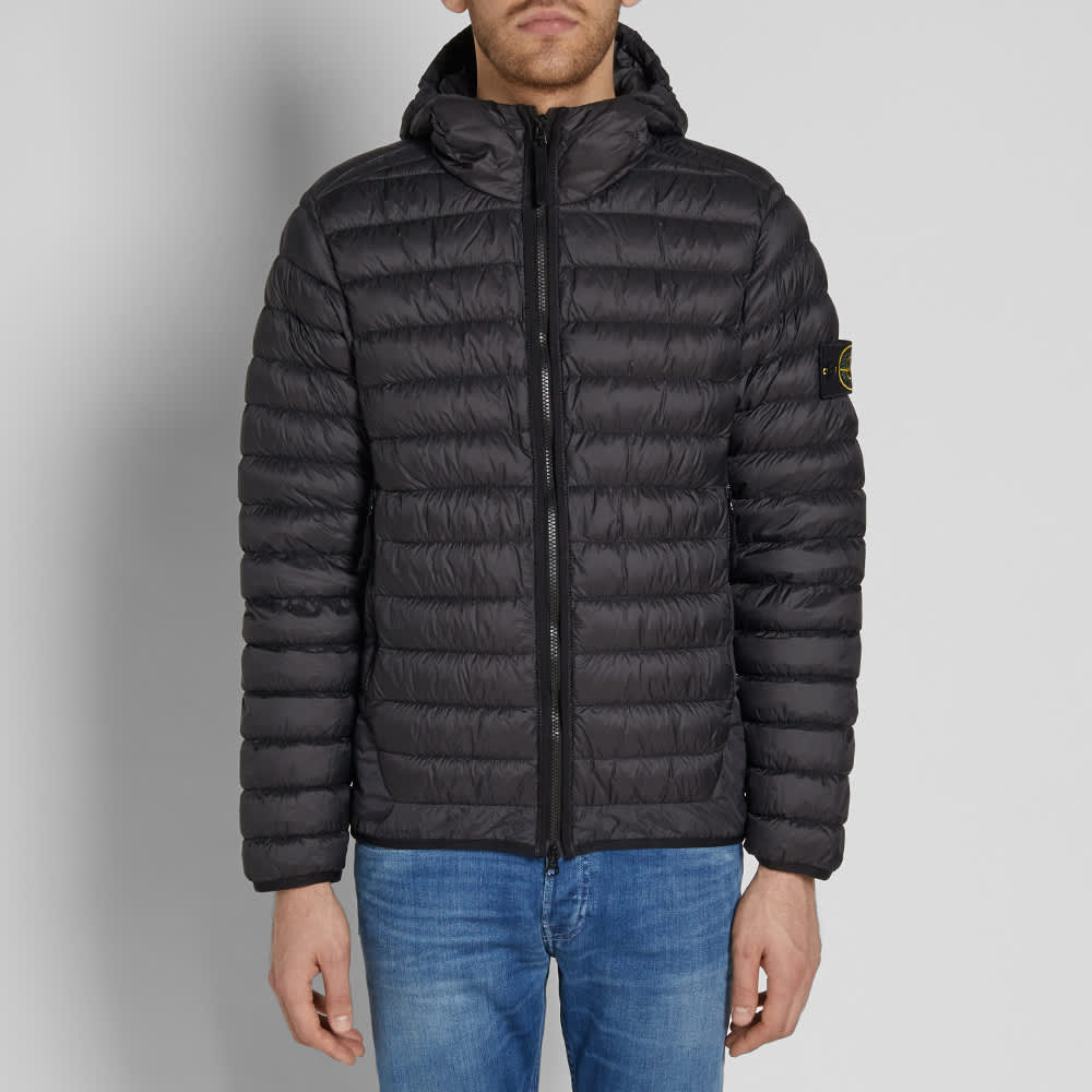 Stone Island Garment Dyed Micro Yarn Hooded Down Jacket Black END. (UK)