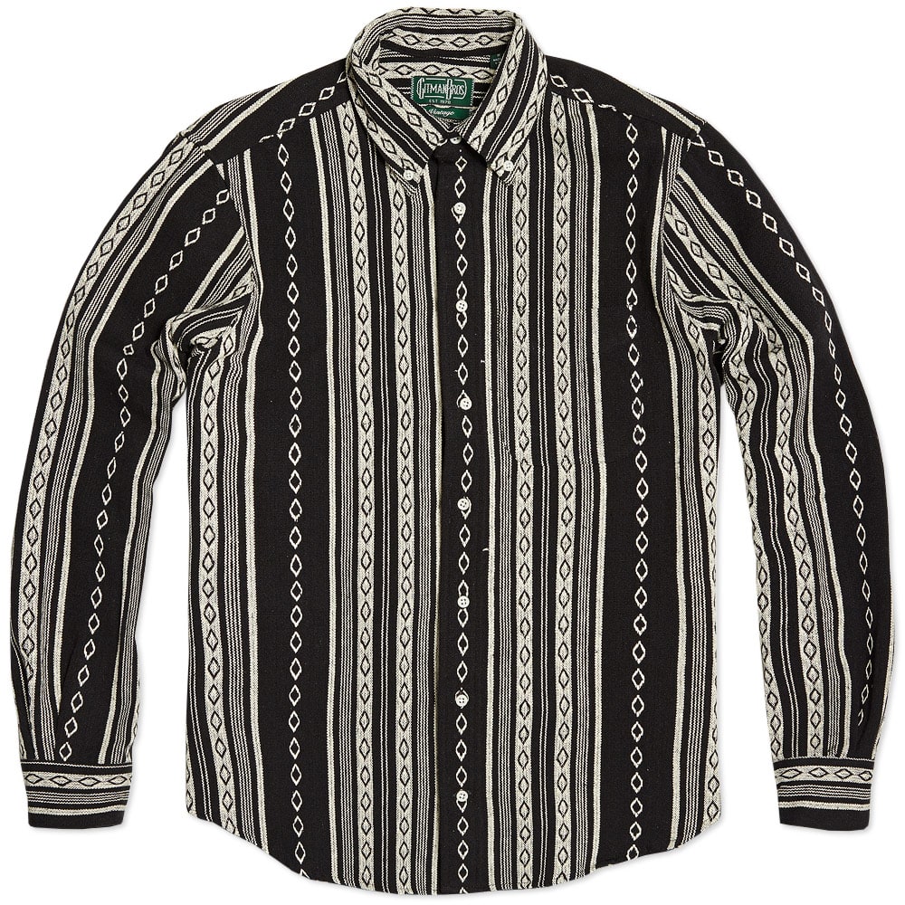 Gitman Vintage Drug Rug Shirt Black & White END. (Global)