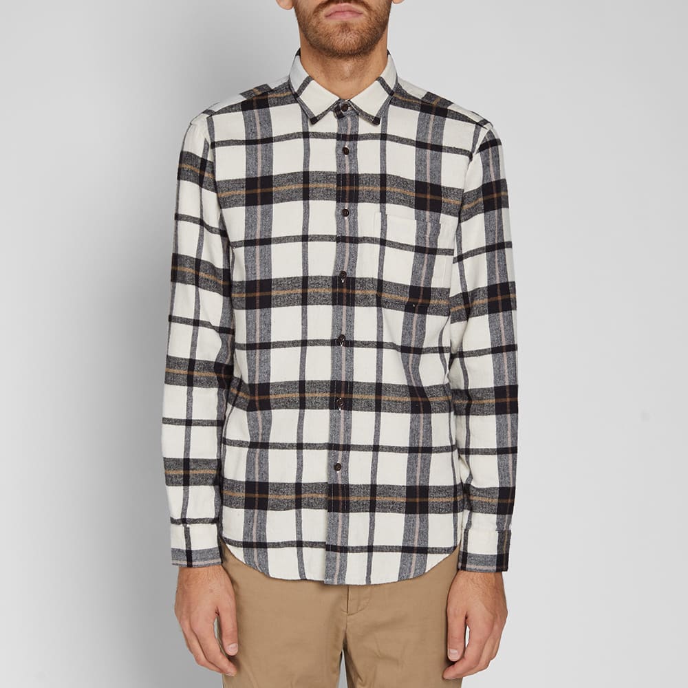 black and white flannel overshirt
