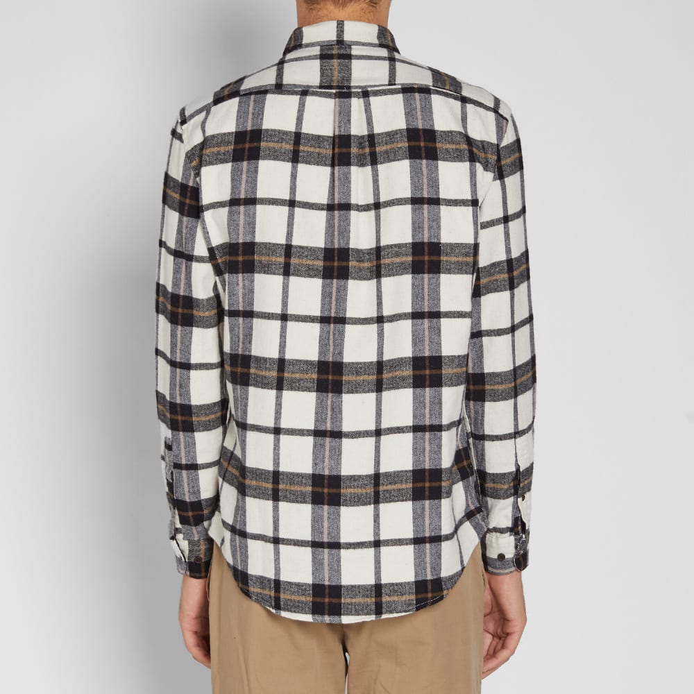 black and white flannel overshirt