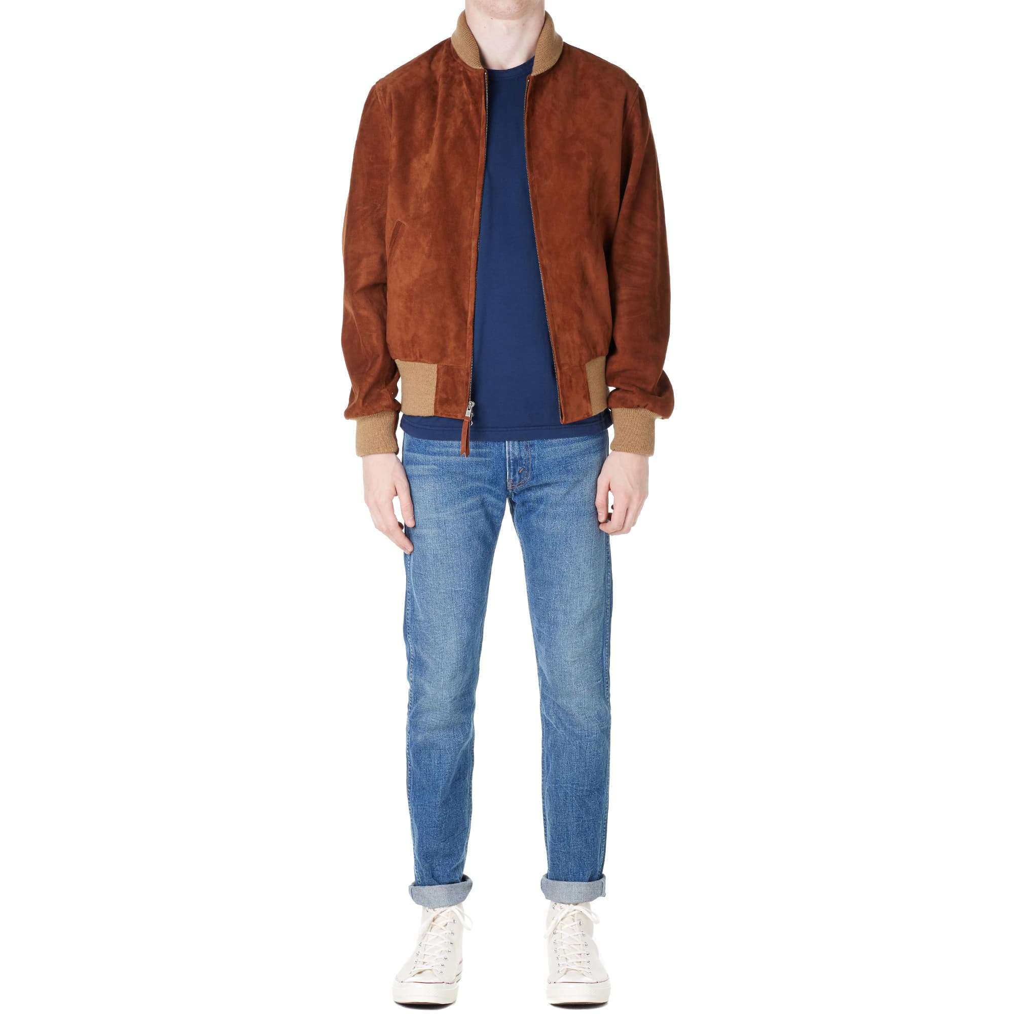 Golden Bear Sportswear Suede Varsity Jacket Rust & Caramel END. (US)