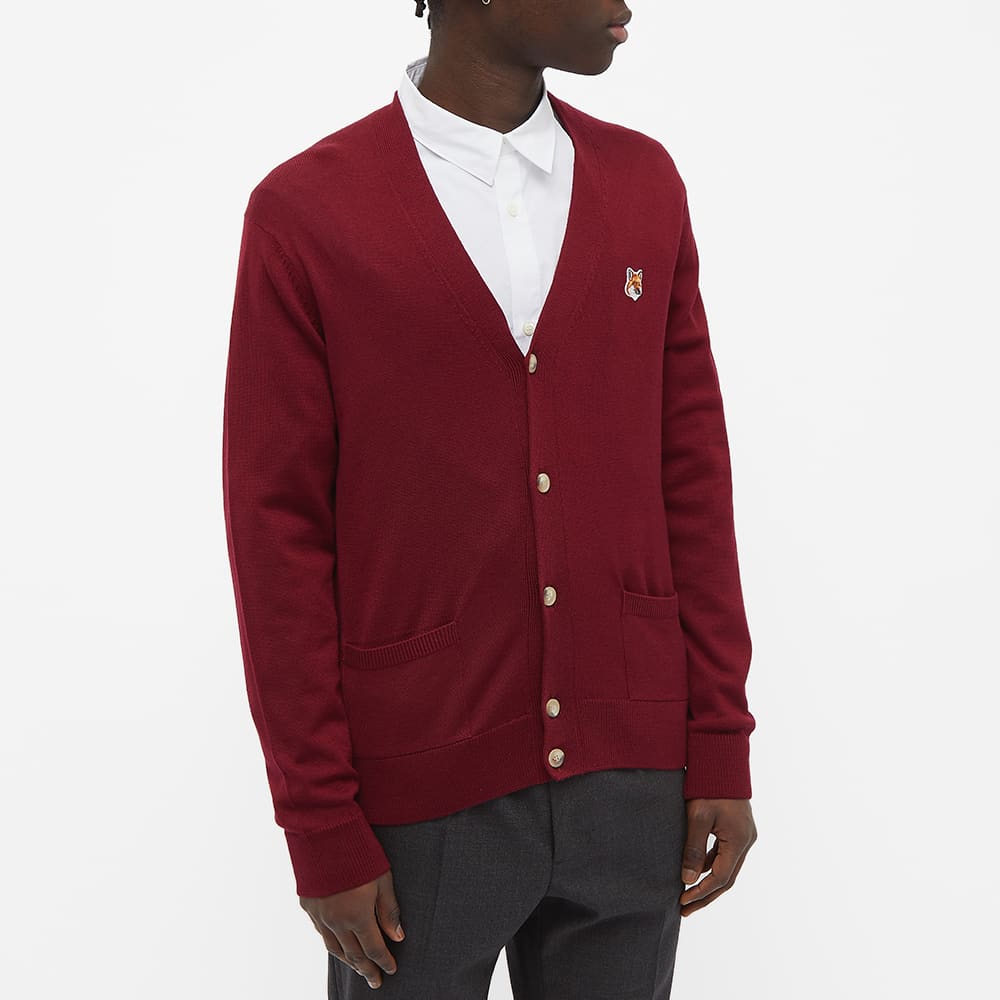 Maison KitsunÃ© Fox Head Patch Classic Cardigan Dark Red | END. (JP)