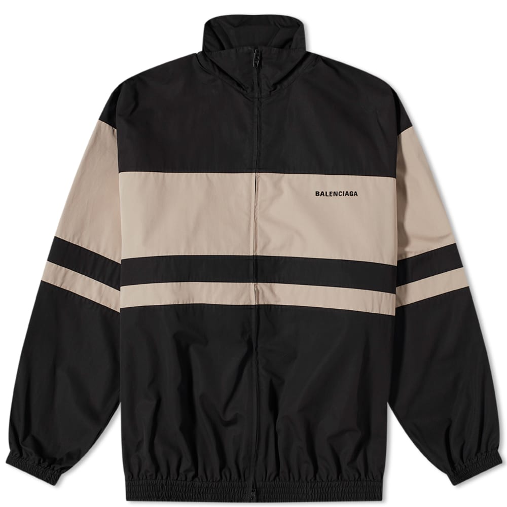 Balenciaga Contrast Stripe Zip Up Jacket Black END.