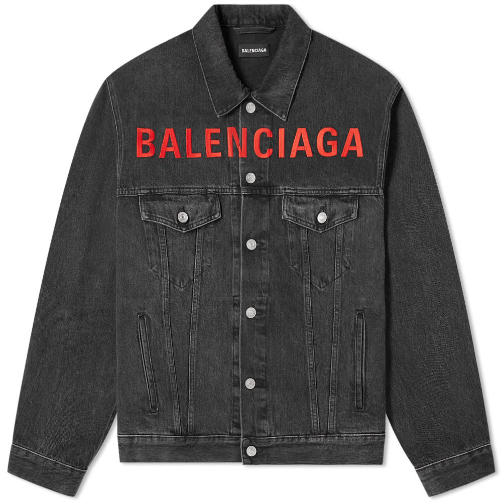 balenciaga embroidered denim jacket