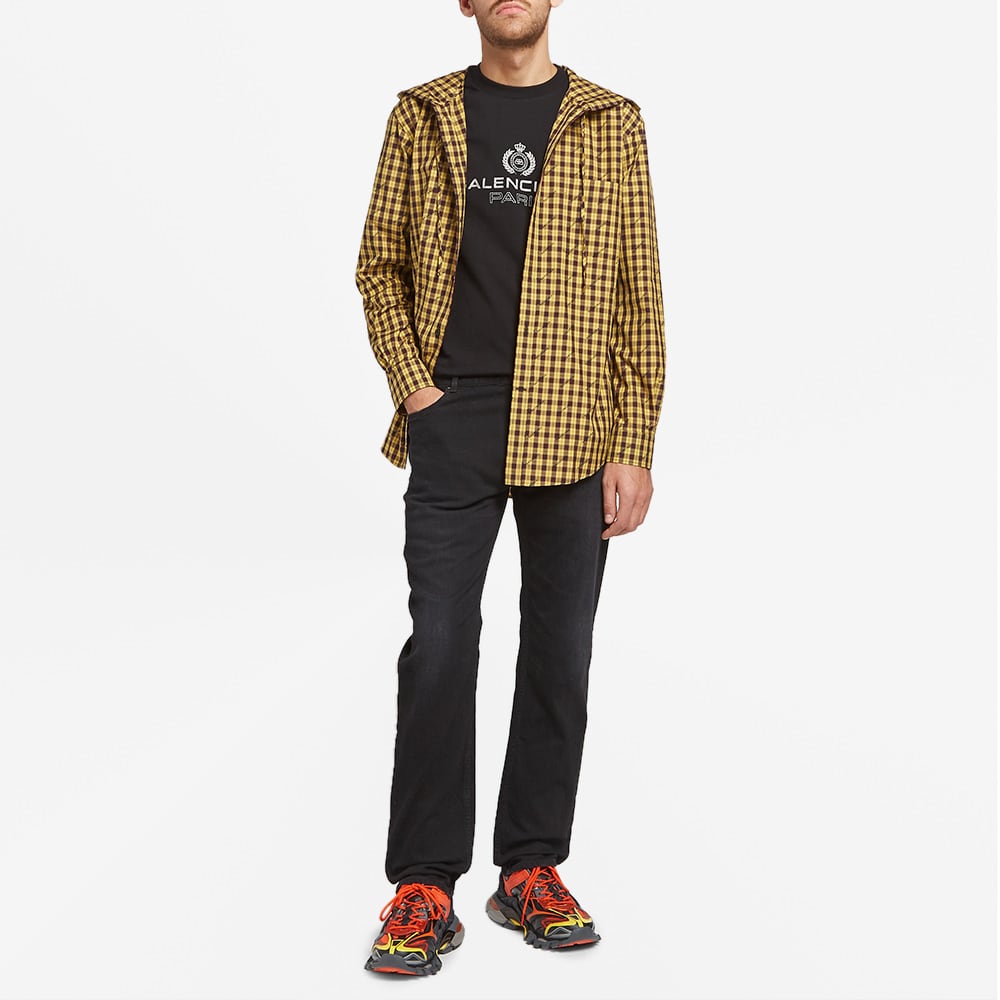 hooded check shirt