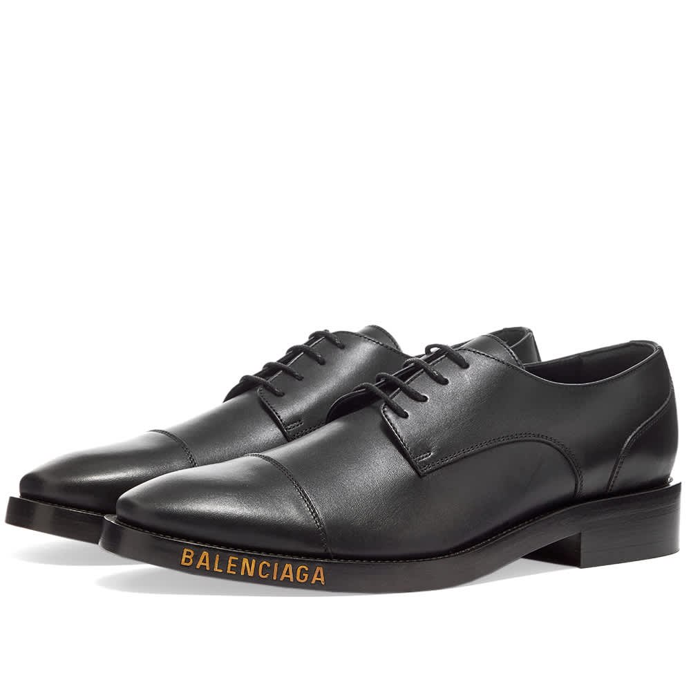 Balenciaga Logo Derby Shoe Black END.