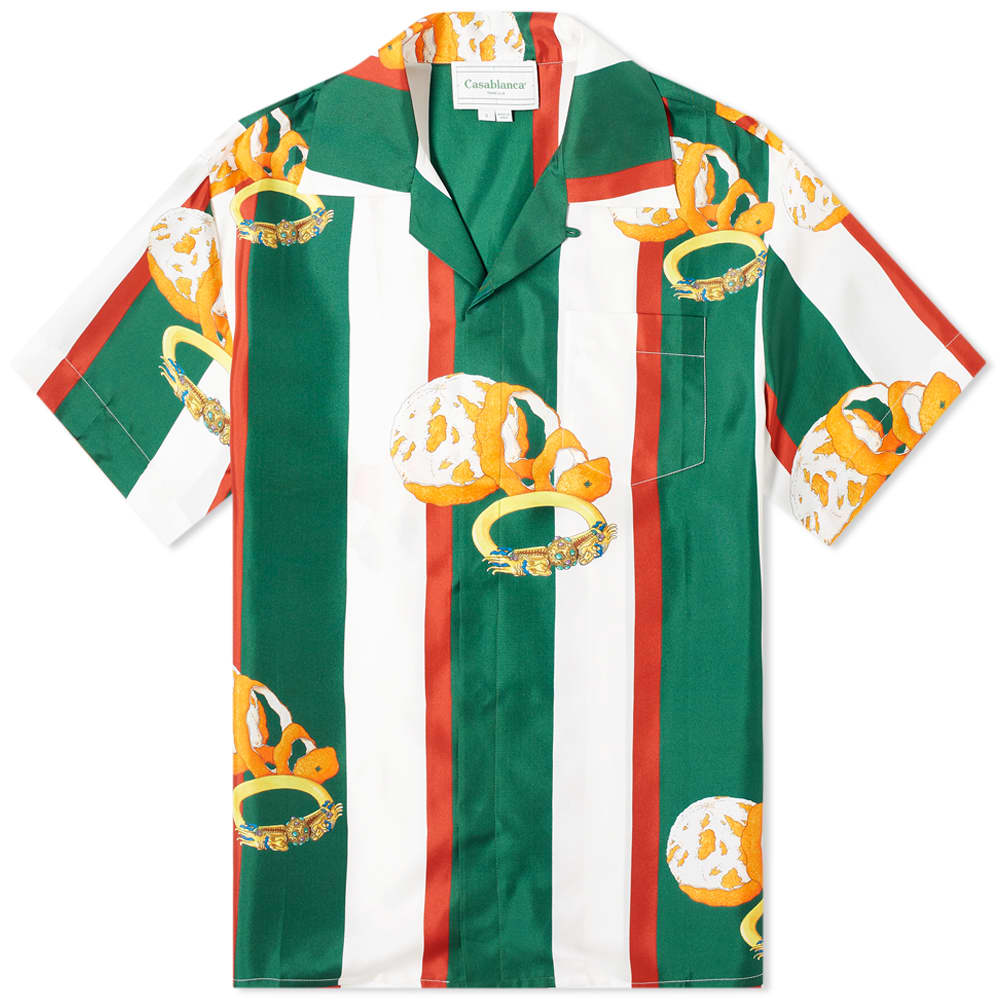 orange and green striped shirt