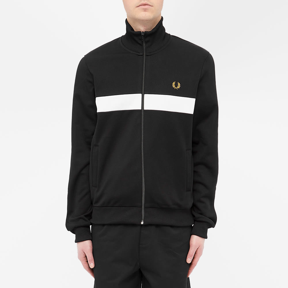 fred perry track jacket contrast panel black
