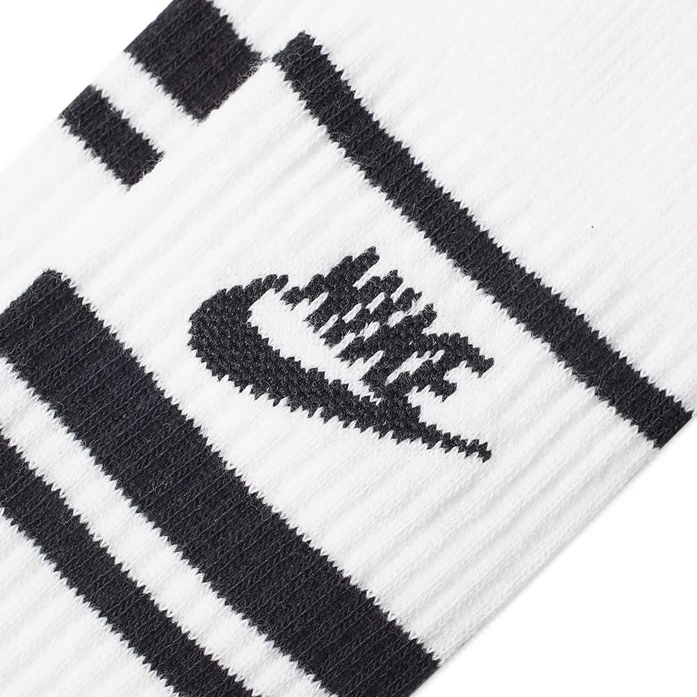 Nike Essential Stripe Sock 3 Pack White & Black END.