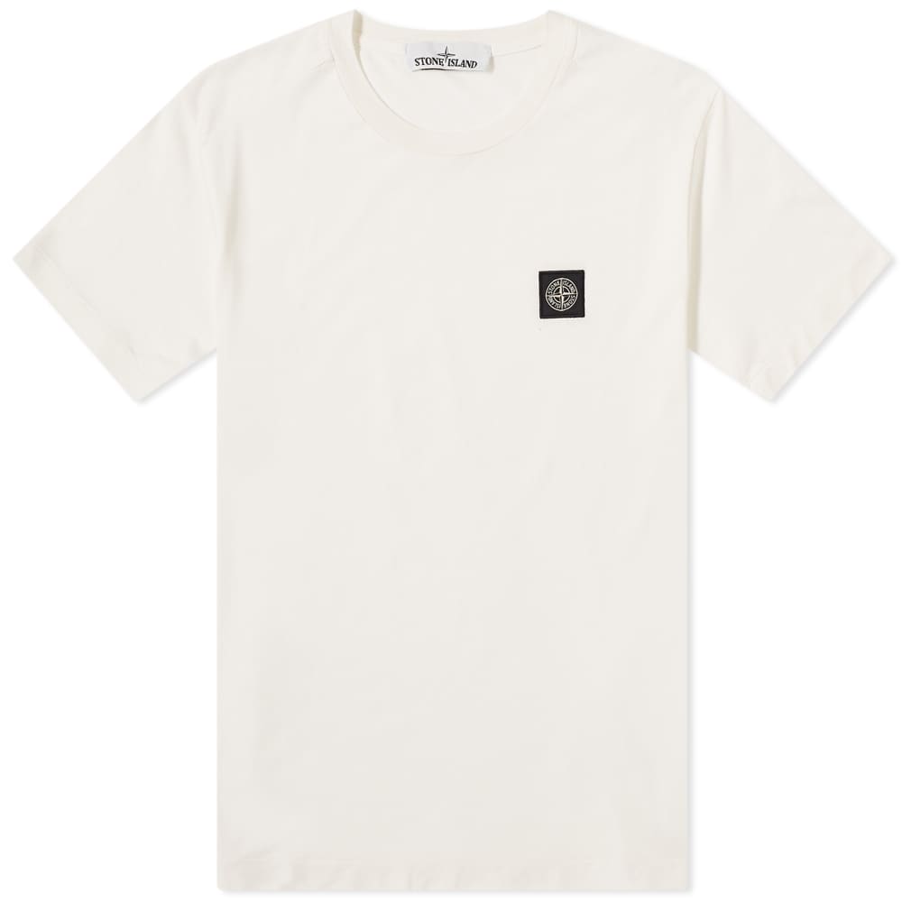 stone island garment dyed patch logo tee