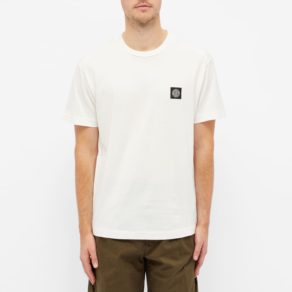 stone island garment dyed patch logo tee