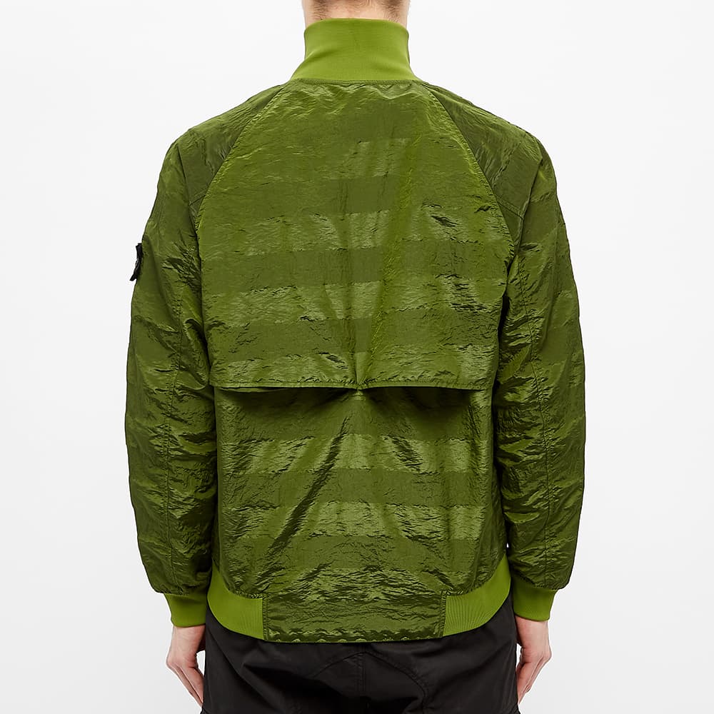 Stone Island Shadow Project Striped Nylon Metal Bomber Jacket Olive End Stone Island Shadow Project Striped Nylon Metal Bomber Jacket Olive End