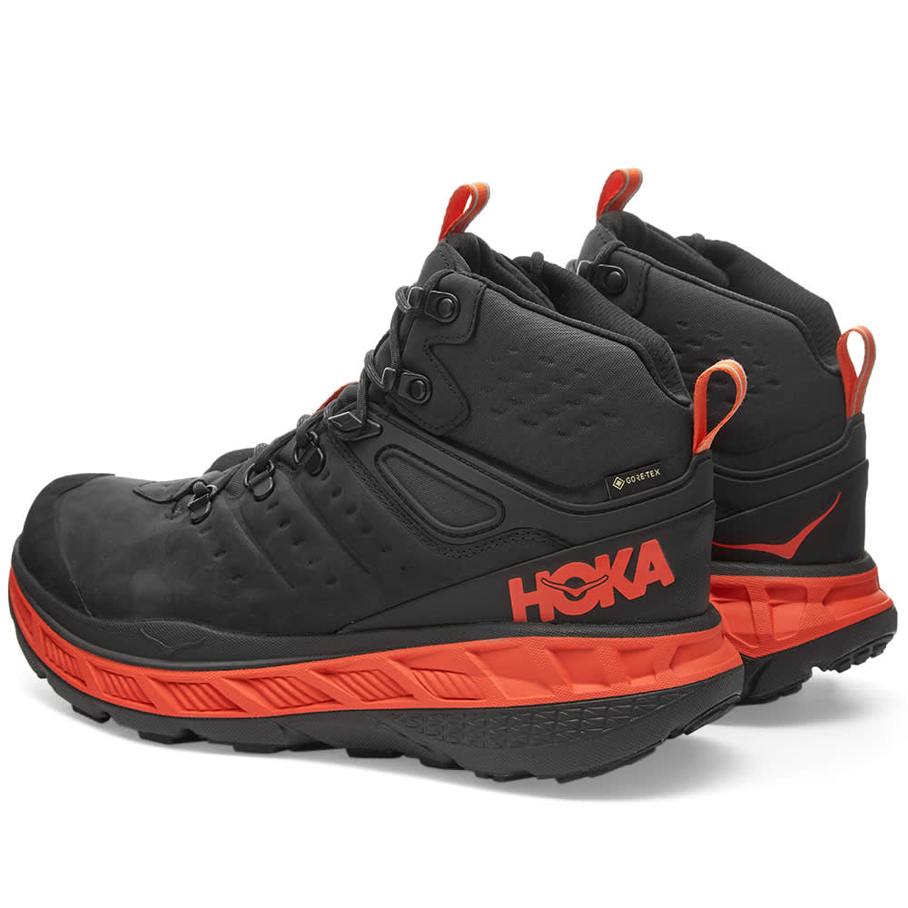 HOKA ONE ONE Stinson Mid GoreTex Anthracite & Mandarin Red END.