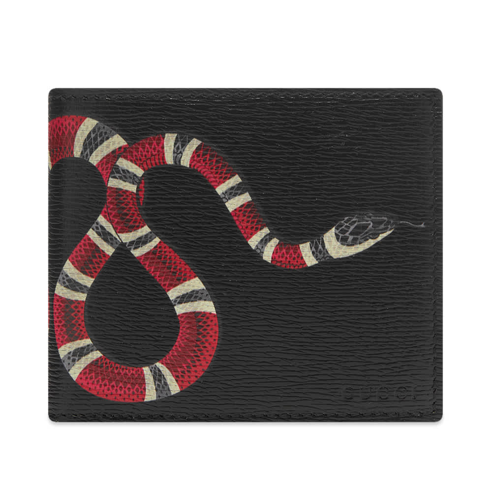 Gucci Kingsnake Leather Billfold Wallet Black END.