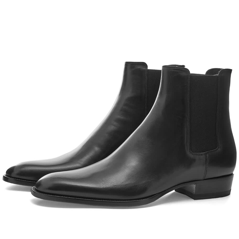 saint laurent leather chelsea boots