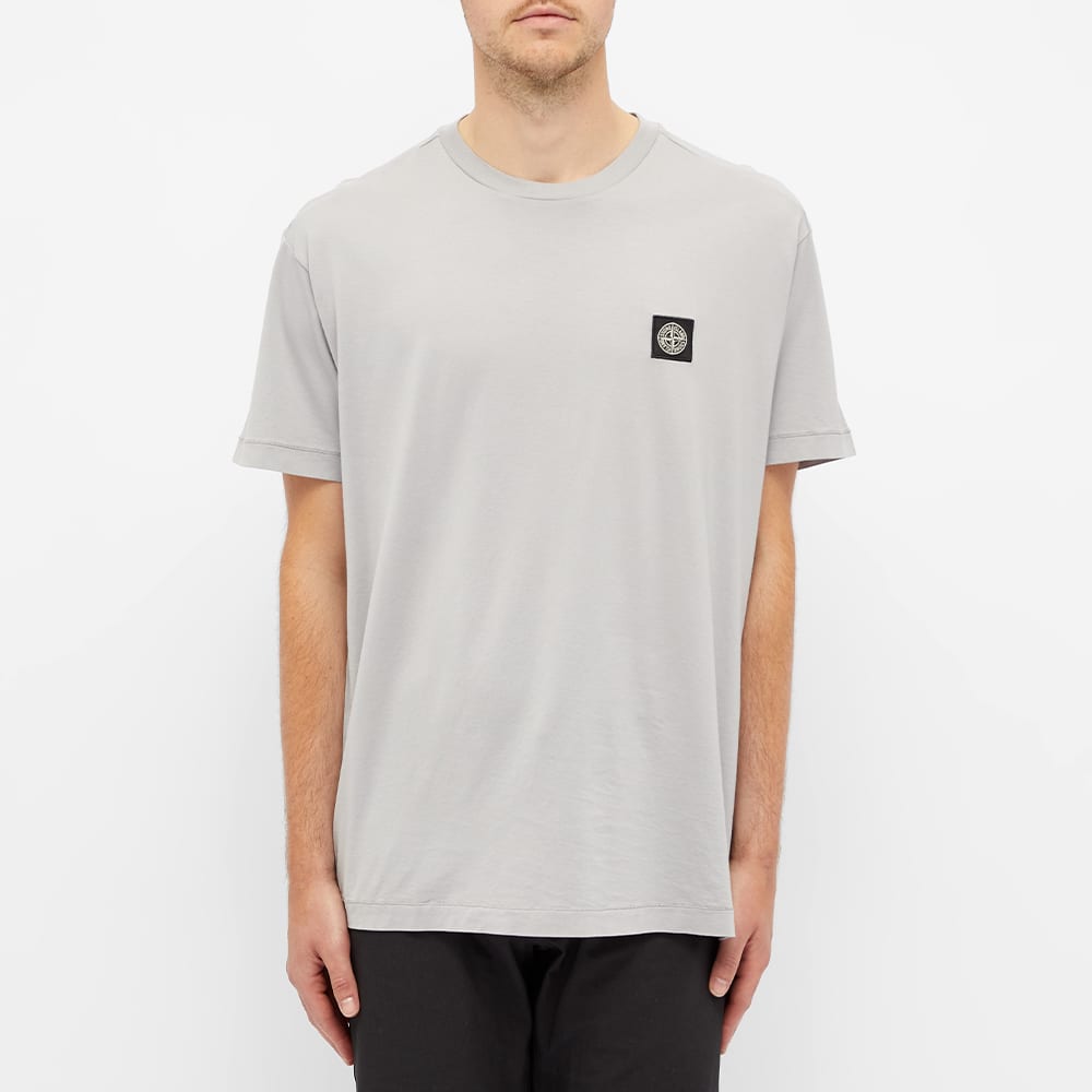 stone island garment dyed patch logo tee