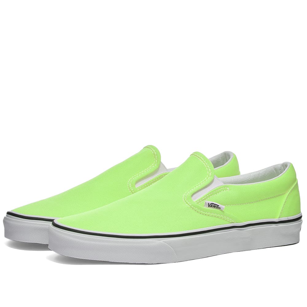 neon green slip on vans