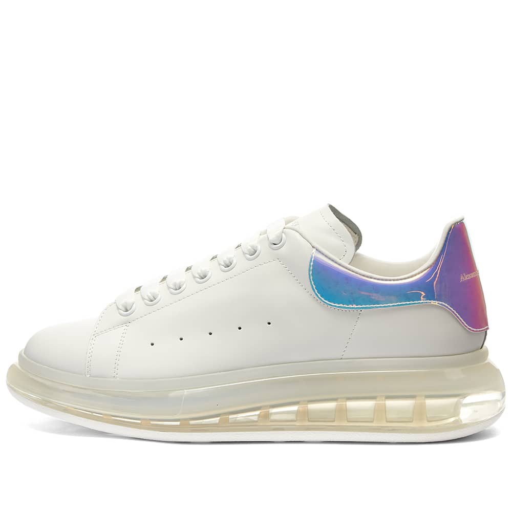 Alexander McQueen Airsole Holographic Wedge Sneaker White & Silver | END.