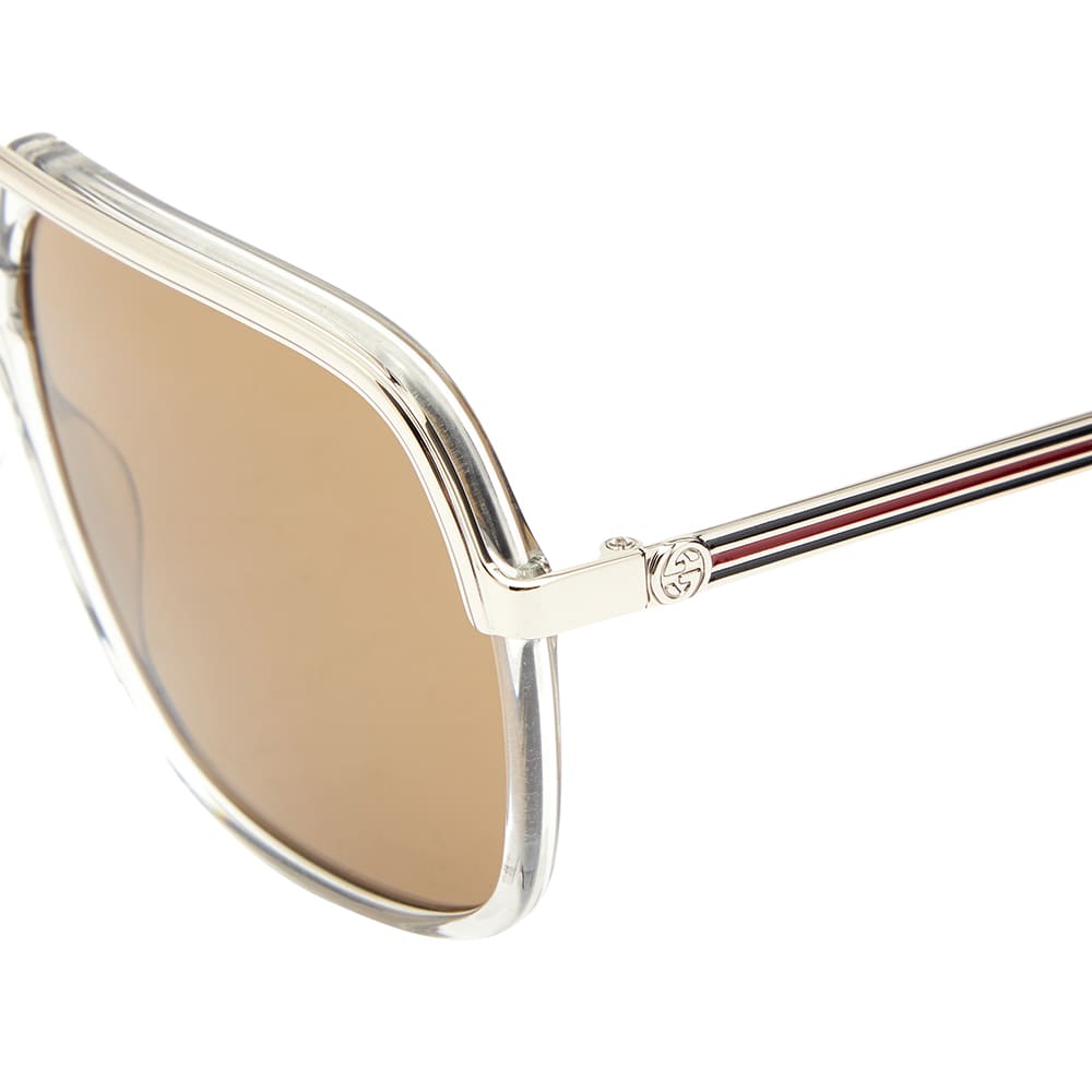 gucci silver tone aviator sunglasses