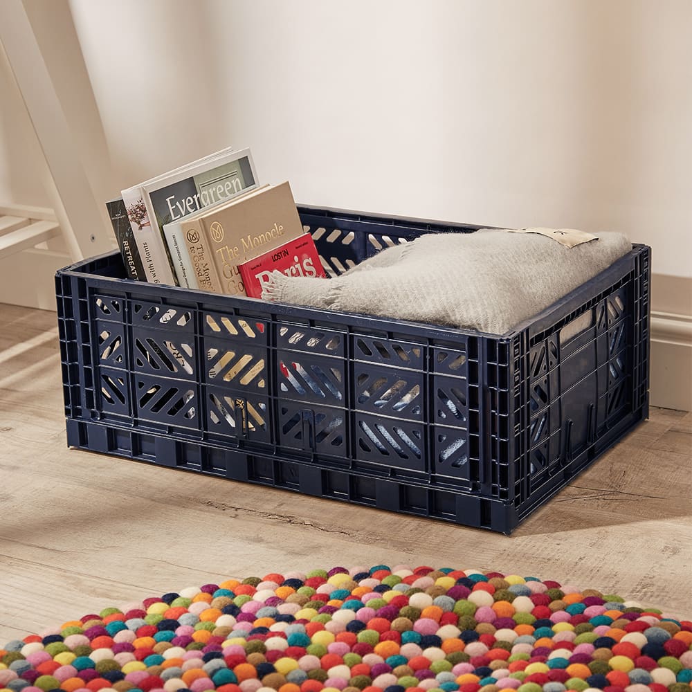 HAY Large Colour Crate Navy END. (US)