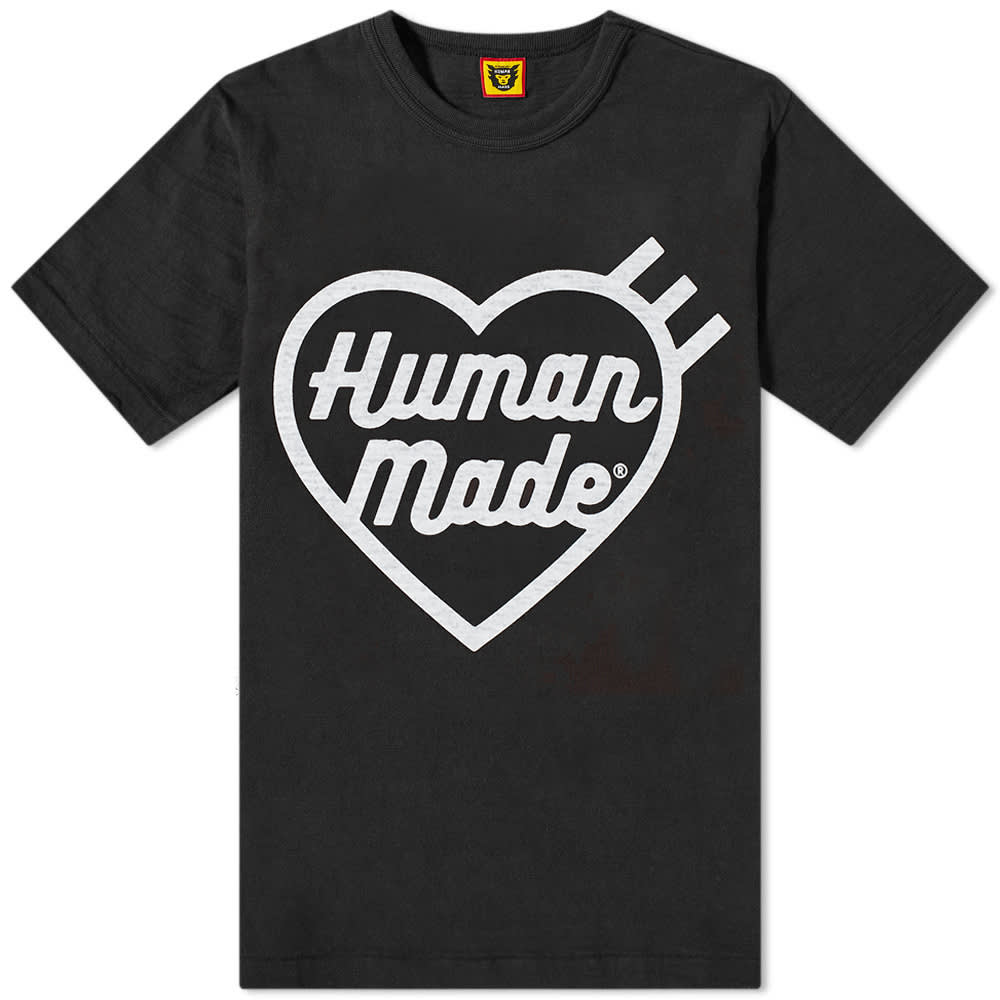 Human Made Front Heart Logo Tee Black | END. (JP)