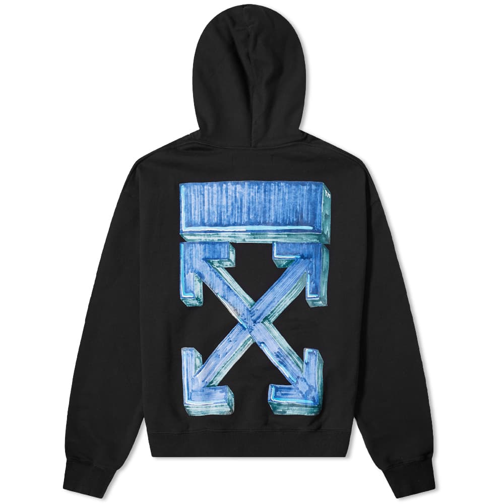 Off white hoodie black blue clearance