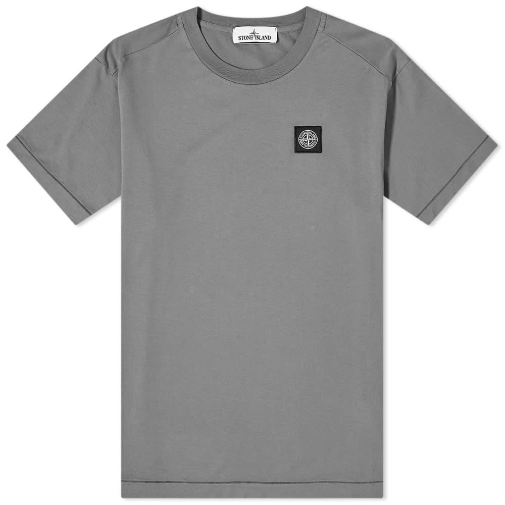 stone island garment dyed patch logo tee