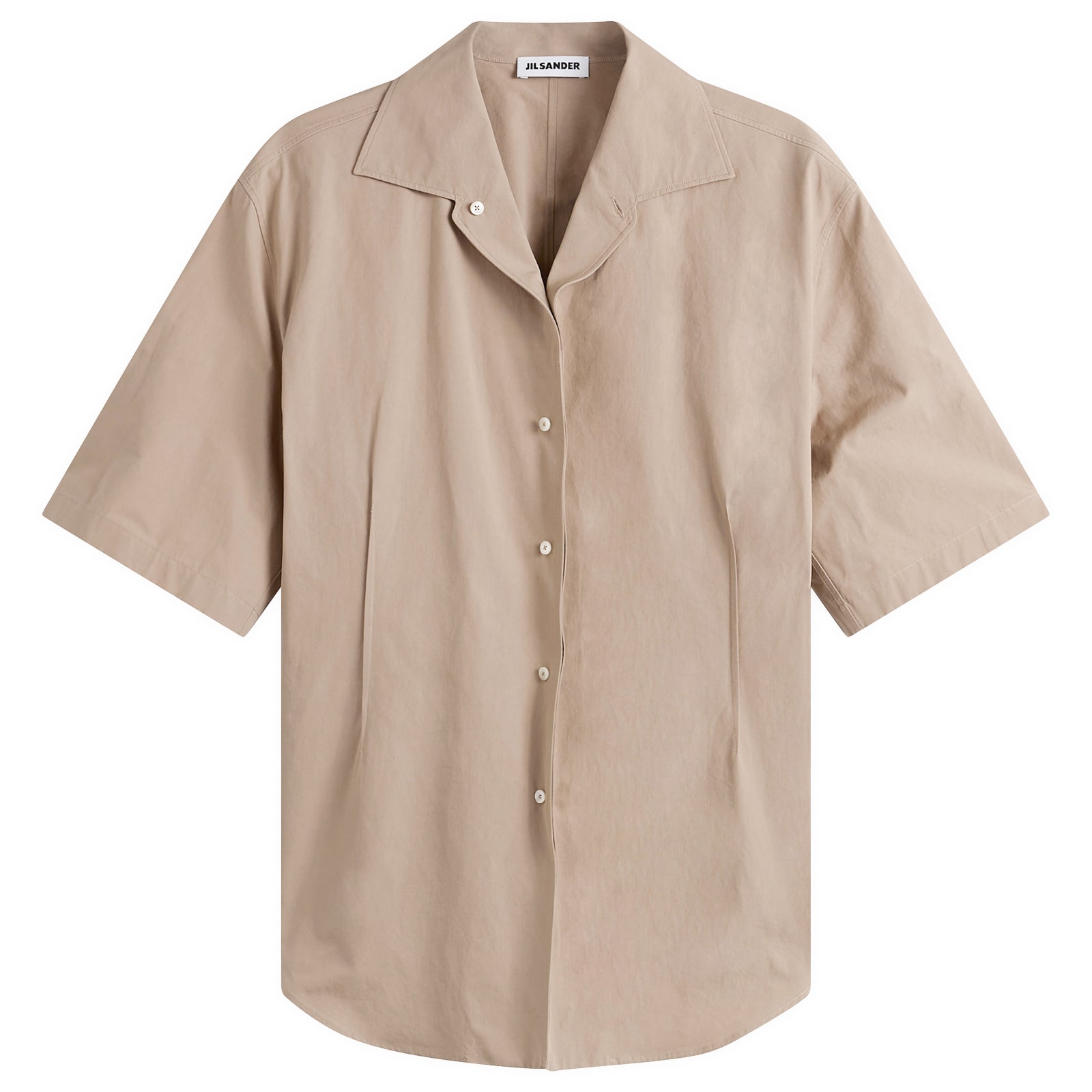 질샌더 Jil Sander 카키 반팔 박시 핏 셔츠