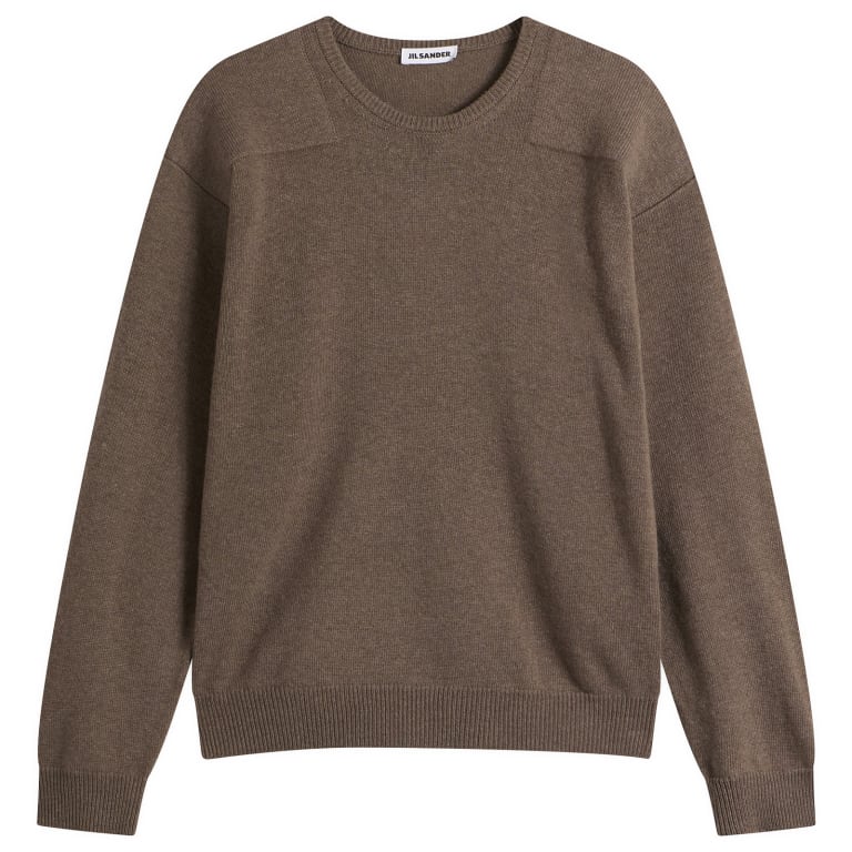 질샌더 Jil Sander 카키 패딩 디테일 울 스웨터