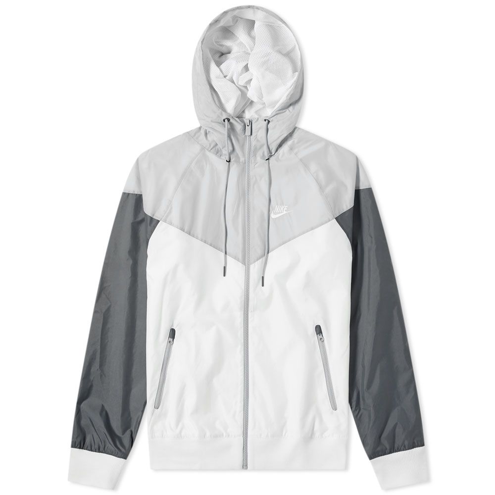 nike windbreaker white and grey