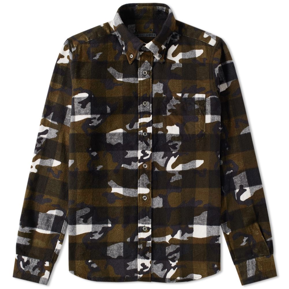 Camouflage Flannel Check Shirt White END.
