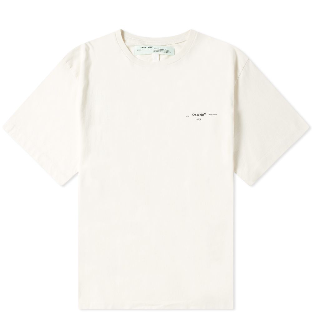 Off White Colour Painting Diagonals Oversized Tee Multi End Image