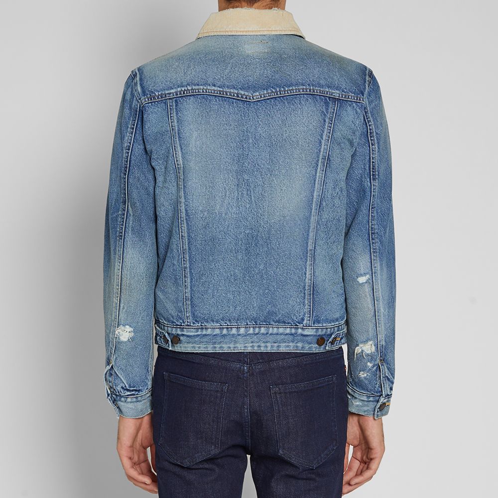 Saint Laurent Corduroy Collar Denim Jacket Blue END.