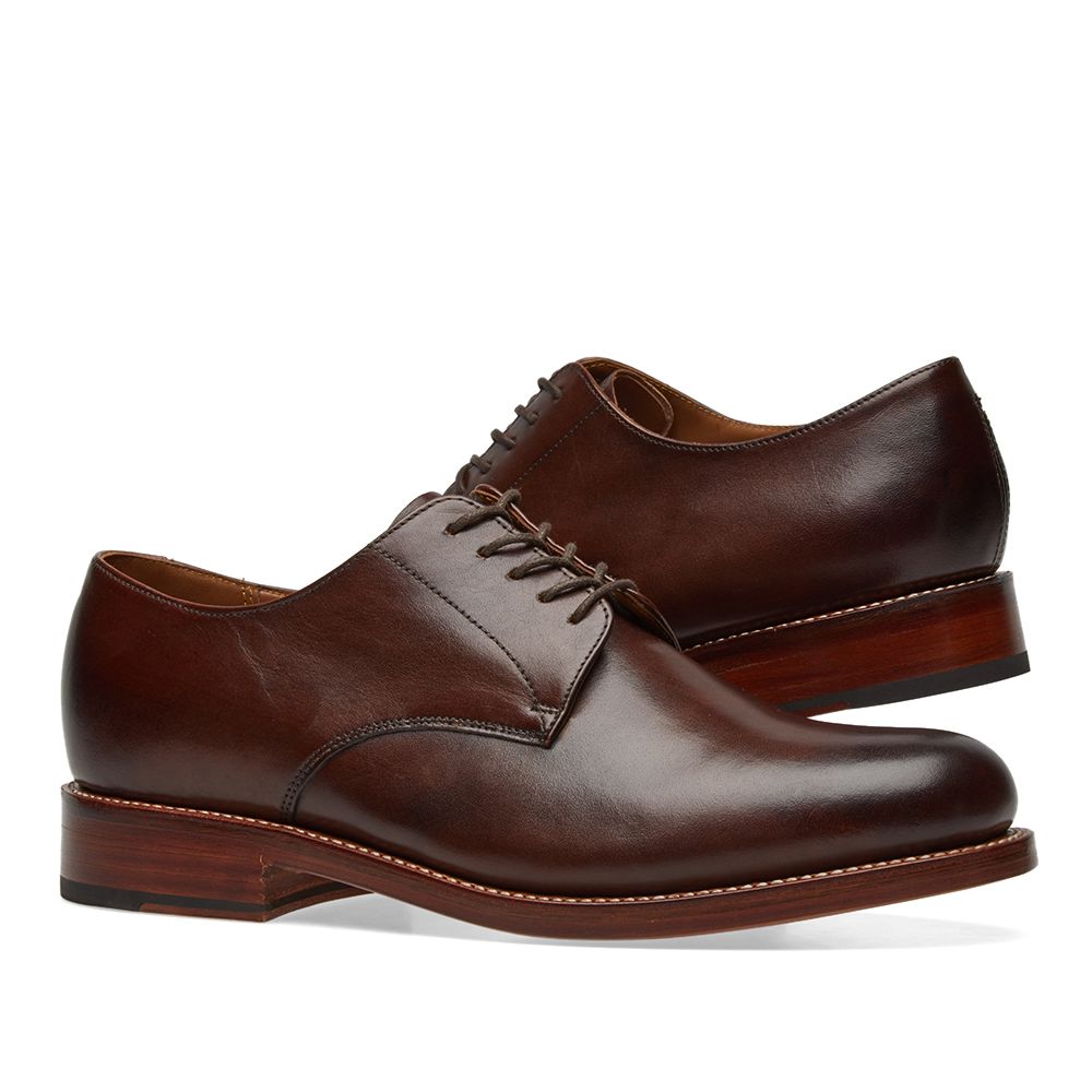Grenson Curtis Derby Shoe Dark Brown Hand Painted Calf END.