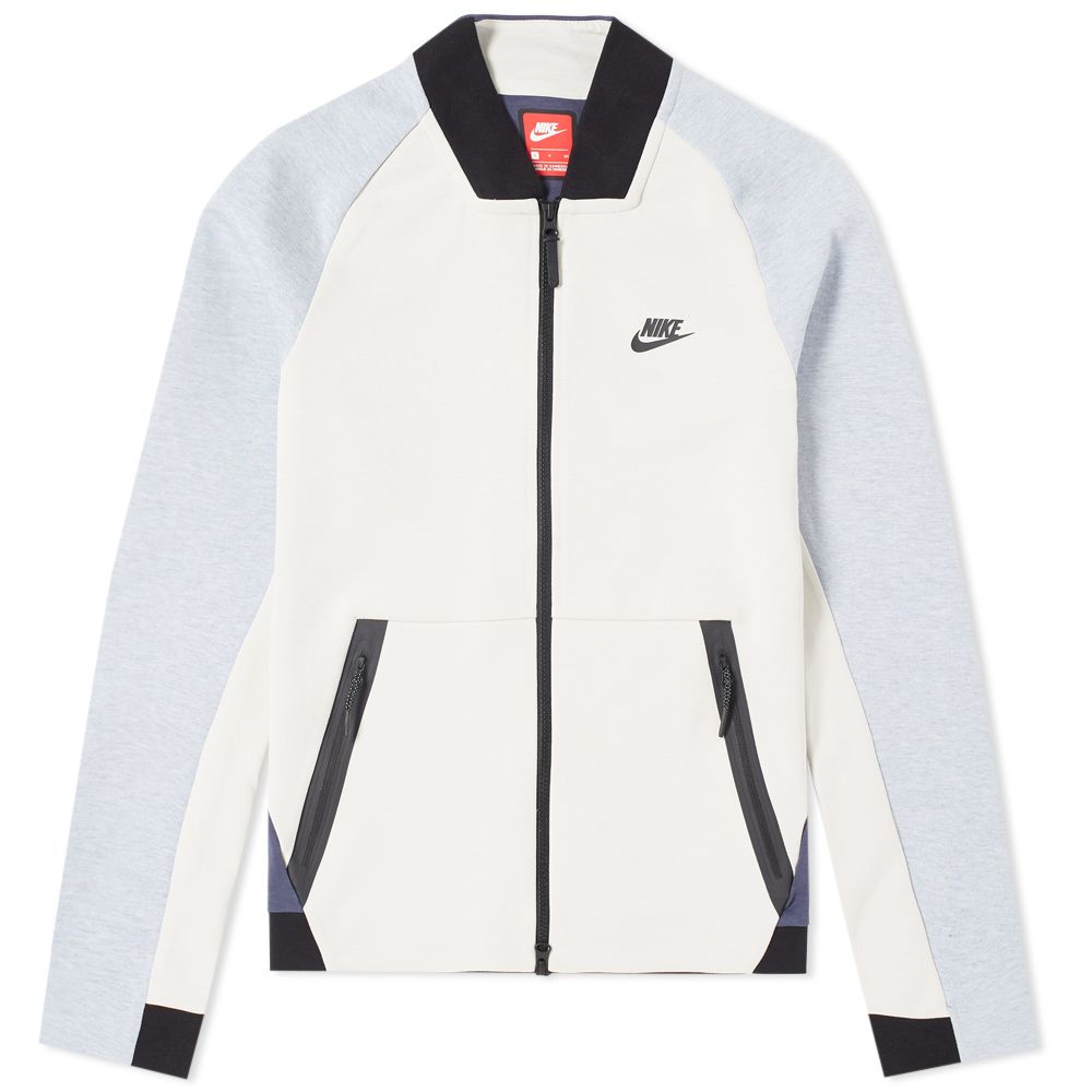 Nike Tech Fleece Varsity Jacket Light Bone Glacier Grey END