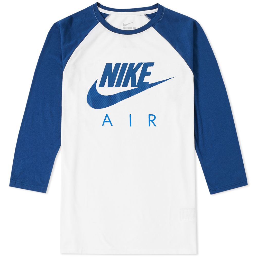Nike 3 4 Air Raglan White Coastal Blue End nike 3 4 air raglan white coastal blue end