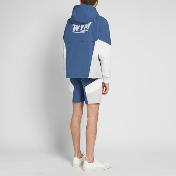 hooded panelled windbreaker