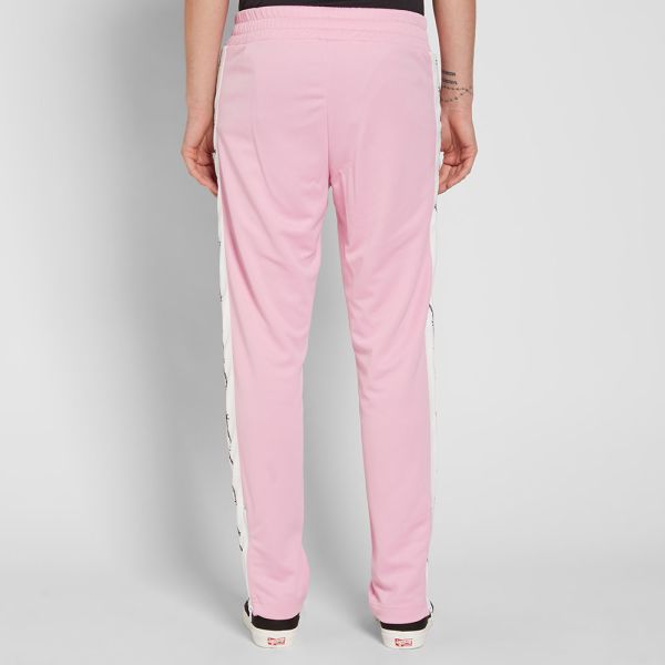 pink and white track pants