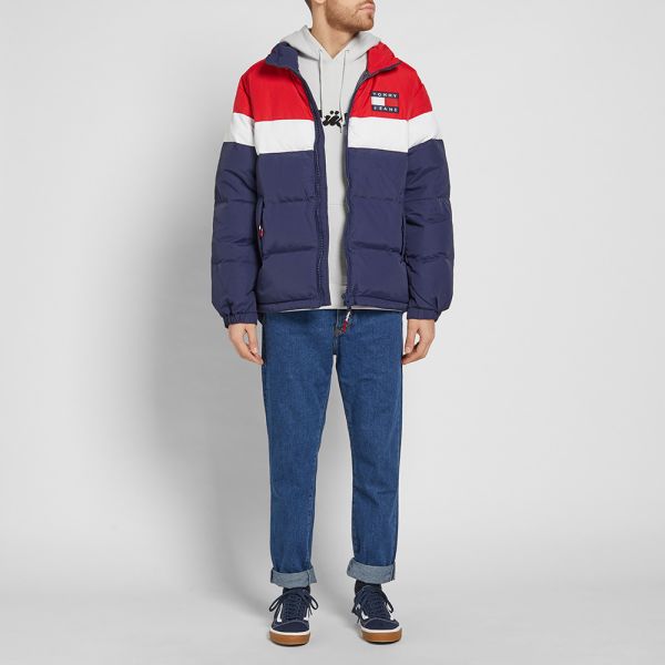 Tommy jeans puffer jacket in multi clearance