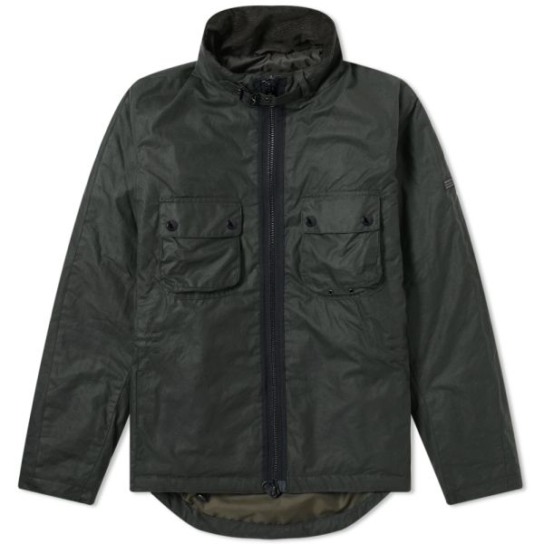 barbour international tennant waxed jacket sage